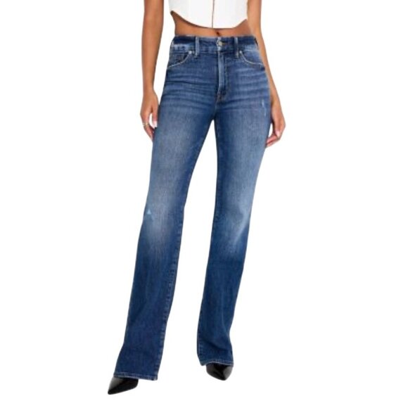 Good American Good Classic full length Bootcut High Rise Jeans Size 12/31 33.5” - Picture 1 of 13